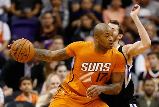 Suns Suspend Tucker for Missing Flight - The Phoenix Suns suspended forward P.J. Tucker for violating team rules after a spokesperson told the Associated Press that he &quot;basically missed the plane&quot; to Boston and thus failed to make their Monday game against the Celtics. This suspension comes after the NBA already suspended Tucker three games after his guilty plea to a &quot;super extreme&quot; DUI in Arizona this past May.&nbsp;(Photo: Christian Petersen/Getty Images)