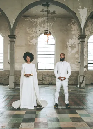 Best Wedding Style: Solange Knowles and Alan Ferguson - Adorable two-wheeled wedding day transportation? Check. Natural hair (and beard) on fleek? Check. Exclusive Vogue coverage? Check. Badass matching cream ensembles? Yup! Talk about iconic looks; folks will be trying to re-create their wedding style for years to come.   (Photo: VOGUE by Rog Walker)