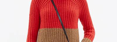 Madewell Brushblock Turtleneck Sweater - If you’re looking for something a bit toastier, then this fuzzy mohair-mixed yarn sweater is definitely in order. And thanks to the bold color blocking, you’ll stay on trend in this snuggly number. (Photo: Madewell)