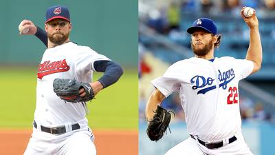 MLB Names Kluber, Kershaw Cy Young Winners - Major League Baseball named Cleveland Indians Corey Kluber and Los Angeles Dodgers Clayton Kershaw its American League and National League Cy Young recipients Wednesday, respectively. Kershaw went 21-3 with 239 strikeouts and a razor-thin 1.77 ERA for the Dodgers (94-68), although he didn't fare too well in the playoffs. Kluber posted an 18-9 record with a 2.44 ERA and 269 strikeouts.(Photos from left: Jason Miller/Getty Images, Victor Decolongon/Getty Images)