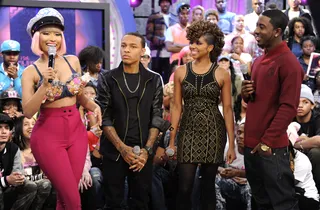 Nicki Minaj - Nicki Minaj, Bow Wow, Miss Mykie and Shorty at 106 &amp; Park, November 19, 2012. (Photo: John Ricard / BET)