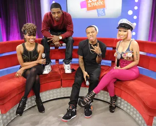 What's Going On? - Miss Mykie, Shorty, Bow Wow and Nicki Minaj at 106 &amp; Park, November 19, 2012. (Photo: John Ricard / BET)