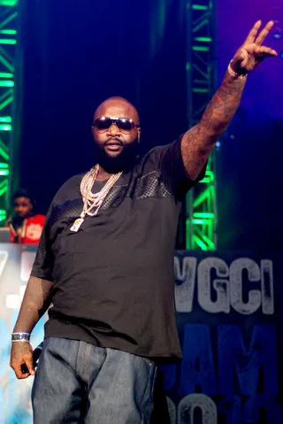 Bawse Life - A slimmer-looking Rick Ross takes the stage at the Big Jam 2012 in Chicago.&nbsp;(Photo: C.M. Wiggins/WENN.com)