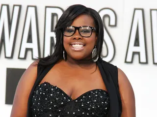 Amber Riley - The Glee star fancies her face with slim glasses and a gorgeous smile.&nbsp;  (Photo: Nikki Nelson / WENN.com)