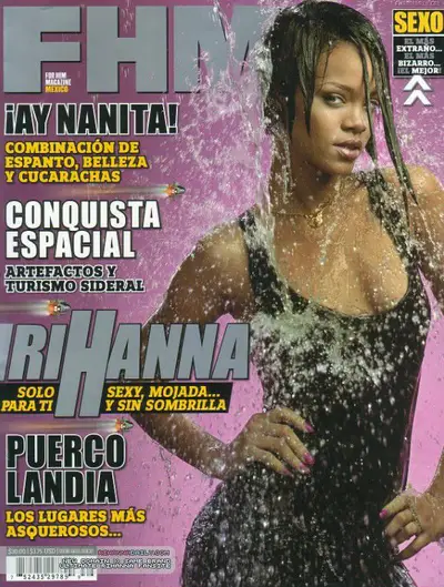 FHM&nbsp;Mexico, December 2007 - The ravishing&nbsp;Rihanna makes a splash on the cover page of&nbsp;FHM.  (Photo: FHM Magazine)
