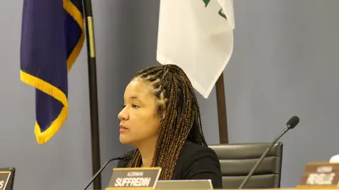Evanston Ald. Robin Rue Simmons, 5th Ward, proposed a reparations fund that Evanston City Council approved at their meeting on Nov. 25, 2019. (Genevieve Bookwalter/Pioneer Press/TNS)