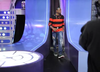 The Heat - Dwyane Wade enters the set at 106 &amp; Park, September 6, 2012. (Photo: John Ricard / BET).