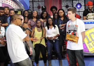 Just A Thought - Freestyle Friday battle: Q Bangz goes in on Charron at 106 &amp; Park, September 7, 2012. (Photo: John Ricard / BET).