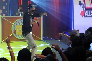 Hey You - B.o.B performs with Da Pretty Boyz, winners of the Coca-Cola MVP W.O.W. competition at BET's 106 &amp; Park, September 5, 2012. (Photo: John Ricard / BET).