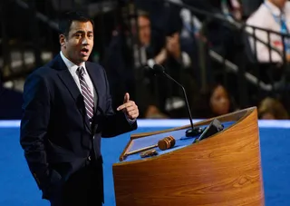 Kal Penn Keeps It Light - Actor and former White House staffer Kal Penn lightened things up a bit with his humorous speech in support of President Obama.&nbsp; (Photo: Kevork Djansezian/Getty Images)
