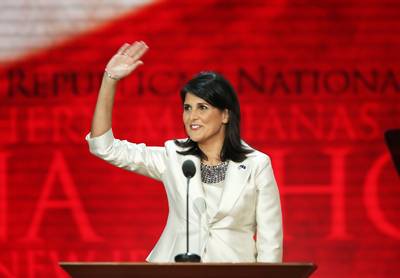 Nikki Haley - &quot;And, sadly, the hardest part of my job continues to be this federal government, this administration, this president,&quot; the governor of South Carolina said on Tuesday.&nbsp;(Photo: Mark Wilson/Getty Images)