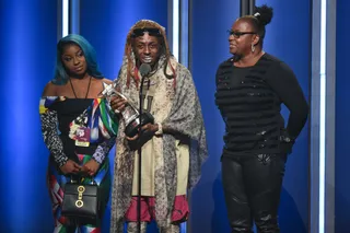 Lil Wayne and Reginae Carter - Issa family affai! Lil Wayne accepted the 'I Am Hip Hop' award during the 2018 BET Hip Hop Awards with his daughter, Reginae Carter, as well as his mother, Jacida Carter. (Photo by Aaron J. Thornton/FilmMagic)&nbsp;