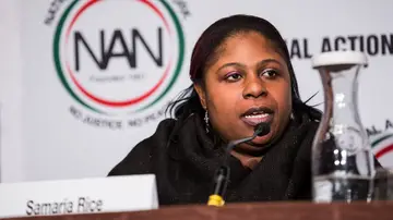 NEW YORK, NY - APRIL 08:  Samaria Rice, mother of Tamir Rice- who was shot to death by a police officer - speak on a panel titled "The Impact of Police Brutality - The Victims Speak" at the National Action Network (NAN) national convention on April 8, 2015 in New York City. Reverend Al Sharpton founded NAN in 1991; the convention hosted various politicians, organizers and religious leaders to talk about the nation's most pressing issues.  (Photo by Andrew Burton/Getty Images)