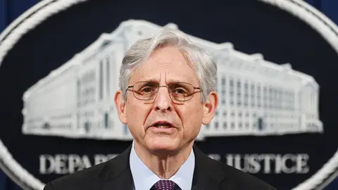 WASHINGTON, DC - APRIL 26: US Attorney General Merrick Garland delivers a statement at the Department of Justice on April 26, 2021 in Washington, DC. Garland announced that the Justice Department will begin an investigation into the policing practices of the Louisville Police Department in Kentucky. A report of any constitutional and unlawful violations will be published. (Photo by Mandel Ngan-Pool/Getty Images)