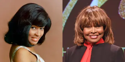 Tina Turner - Tina Turner admitted to having a nose job, which she said was corrective. Due to the abuse she experienced with her ex-husband, Ike Turner, her nose was altered to remove broken cartilage. There are rumors of a face lift because she looks so good, but as they say — Black don't crack!(Photos from left: Michael Ochs Archives/Getty Images, David M. Benett/Dave Benett/Getty Images)