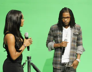 So You're Cashing Out? - K Nikole hosts a segment where she interviews Cash Out at 106 &amp; Park, September 25, 2012. (photo: John Ricard / BET).