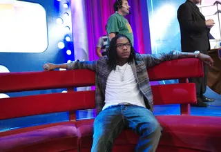 Chillaxing - Cash Out chills out during commercial break at 106 &amp; Park, September 25, 2012. (photo: John Ricard / BET).