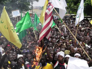 Nigeria Protests Anti-Islam Film - Nigeria was also hit by anti-Islam film protests as hundreds of protesters streamed through the streets of the largely Muslim northern city of Kaduna.&nbsp; (Photo: AP Photo/Godwin Attah)