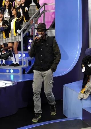 Mic Check - Wood Harris enters the set at 106 &amp; Park, September 20, 2012. (Photo: John Ricard / BET).