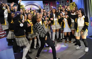 Get Live - Seniors from Aquinas High School in the Bronx are super enthusiastic to be part of the livest audience at 106 &amp; Park, September 20, 2012. (Photo: John Ricard / BET). .