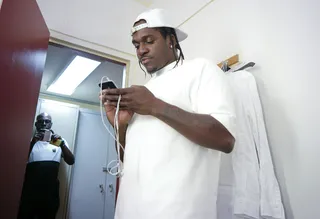 Making Moves - Pusha T in the green room at 106 &amp; Park, September 19, 2012. (Photo: John Ricard / BET)