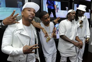 Lined Up - G.O.O.D. Music artists, Cyhi the Prynce, Big Sean, Pusha T and 2 Chainz at 106 &amp; Park, September 19, 2012. (Photo: John Ricard / BET)