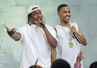Swangin - Pusha T and Big Sean perform at 106 &amp; Park, September 19, 2012. (Photo: John Ricard / BET)