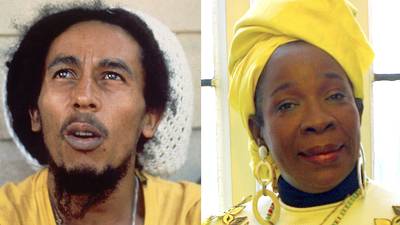 Bob and Rita Marley - In 1966, Bob Marley married Rita, who was also a member of the I-Threes, his backup singers. Though Bob had children with other women, the two stayed together until his death in 1981. She's currently the&nbsp;chairperson of the Robert Marley Foundation, Bob Marley Trust and the Bob Marley Group of Companies.  (Photos from left: GAB Archive/Redferns, Bruno Vincent/Getty Images)