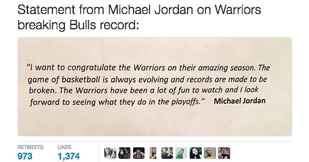 Michael Jordan And Scottie Pippen Congratulate The Warriors For