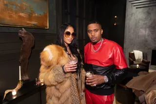 FEB 15:&nbsp;Saweetie and Nas&nbsp; - Saweetie and Nas at the Hennessy All-Star Saturday Night. Saweetie and Nas are both wearing Gucci. (Photo:&nbsp;Noel Vasquez/Getty Images for Hennessey)