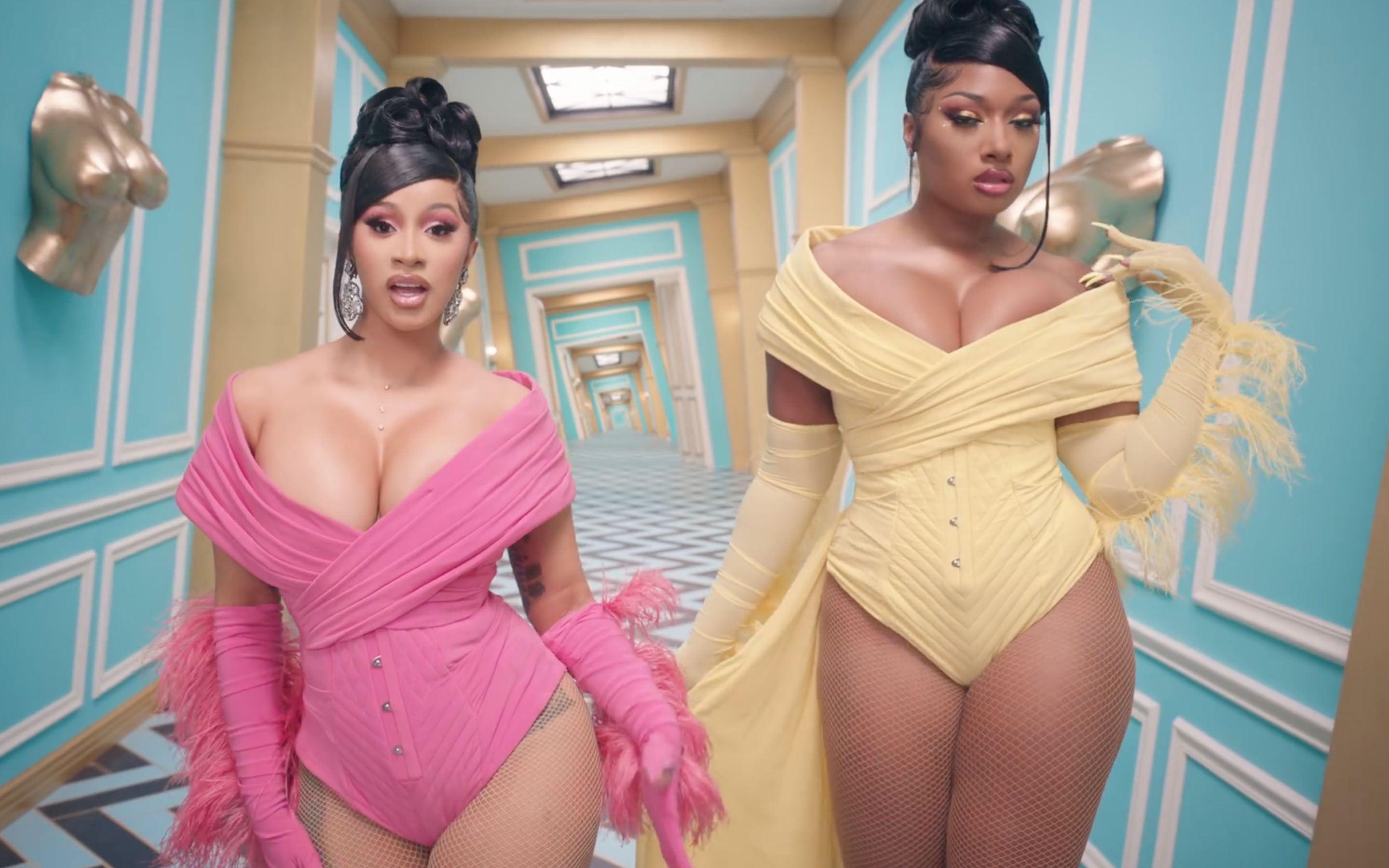 Cardi B and Megan Thee Stallion on BET Buzz 2021