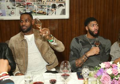 Expensive Drinking Buddies - LeBron James is really out here living up to his nickname, King James! The baller balled out on a $3,000 a bottle of Louis XIII at a fancy L.A. hotel this weekend with his Lakers teammates&nbsp;Anthony Davis,&nbsp;Dwight Howard,&nbsp;DeMarcus Cousins&nbsp;and&nbsp;Rajon Rondo. We'd ask for a sip, but doubt we afford even that.(Photo by Jesse Grant/Getty Images for Haute Living)
