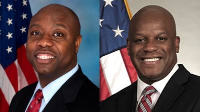 Scott vs. Wade - In what may be a first, two African-Americans will face off in a U.S. Senate race. Obama administration alum Rick Wade is challenging South Carolina Sen. Tim Scott. According to Bositis, each will likely win his party's nomination, but Scott has a higher chance of taking the win.   (Photos from left: Courtesy of Tim Scott, Courtesy of Rick Wade)