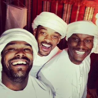 Tyrese - The gang’s all here! The sexy crooner celebrates his 35th birthday in Dubai with close pals including Will Smith and Maxwell.   (Photo: Tyrese via Instagram)