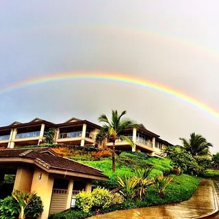 Cassie - The songstress shares her magical view from Hawaii. We hope she made a wish after spotting that stunning rainbow!  (Photo: Cassie via Instagram)