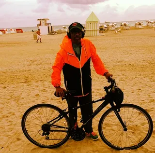 Spike Lee - Nice wheels! The filmmaker takes his bike out for a spin around Miami Beach.  (Photo: Spike Lee via Instagram)