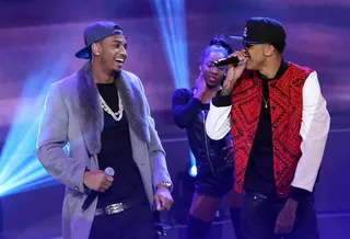 Baby Bro – October 2013 - When R&amp;B newbie August Alsina stepped on the scene last year, Trey Songz instantly took him under his wing and treated him like a younger brother. With a similar style of music, both were riding in the same lane, but instead of competing, the two got together with Chris Brown and remixed August's debut single, "I Luv It."&nbsp; (Photo: Bennett Raglin/BET/Getty Images)