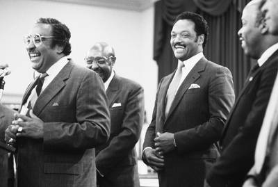 Those Were the Days, My Friends - It's been a long time since a group of Black leaders has looked so utterly satisfied as Reps. Charlie Rangel and John Lewis, Rev. Jesse Jackson Sr. and the late Rep. Carl Stokes clearly are feeling here in this 1988 image. And why not? They were for perhaps the first time getting a taste of some serious Black Power — and the best was yet to come. Join BET.com here each week for a new walk down memory lane and don't forget to click on the links for the original stories. Some of the photos will warm your heart, while others may chill your soul. The afros will definitely blow your mind.&nbsp; —&nbsp;Joyce Jones (@BETpolitichick) (Photo: The Washington Times /Landov)