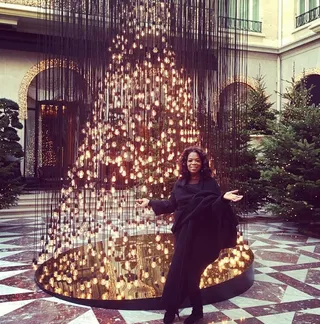 Oprah Winfrey - Bonjour! The media maven shares this festive shot from her hotel in Paris.   (Photo: Oprah via Instagram)