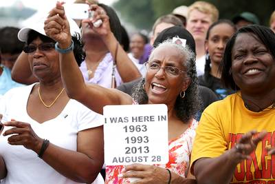 We Shall Overcome - Tens of thousands of people turned out to commemorate the 50th anniversary of the March on Washington and&nbsp;Martin Luther King Jr.'s historic &quot;I Have a Dream&quot; speech. &nbsp;(Photo: &nbsp;Chip Somodevilla/Getty Images)
