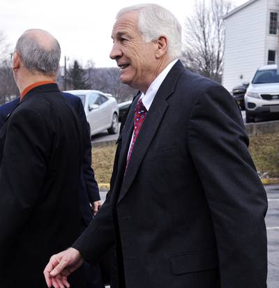 Jerry Sandusky Allowed Visits With Grandkids - A judge has honored Jerry Sandusky’s request to visit with his grandchildren and have a jury composed of residents of State College, Pennsylvania, and the surrounding area. The former Penn State assistant football coach is accused of 52 criminal counts for what prosecutors say was the sexual abuse of 10 boys over a 15-year period. Sandusky has denied the allegations.&nbsp;(Photo: REUTERS/Pat Little)