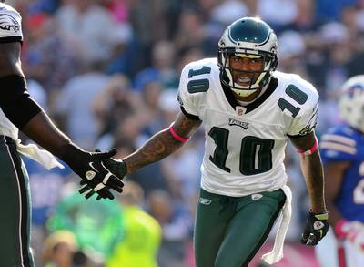 DeSean Jackson Hunting for Long-Term Deal - The Philadelphia Eagles are rumored to be drawing up a multiyear contract for wide receiver DeSean Jackson, according to reports, despite a 2011 season that was soured by bitter contract negotiations and his less-than-impressive performance (Jackson only scored 14 yards and one touchdown inside the 20-yard line this past season). Jackson’s agent is reportedly hunting for a five-year franchise deal worth $50 million.&nbsp;(Photo: REUTERS/Doug Benz)