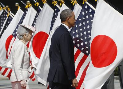 A Long-Standing Alliance - If Japan is attacked, the U.S. is required to come to its aid, as stipulated in a decades-old alliance that dates back to the end of World War II.&nbsp;(Photo: AP Photo/Shizuo Kambayashi, Pool)