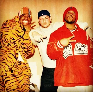 Big Boi @therealbigboi - Famed hip hop photographer Jonathan Mannion steps from behind the lens to pose with Dre and Big Boi.(Photo: Big boi via Instagram)&nbsp;