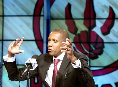 Raptors GM Fined $25K for Cursing&nbsp; - For yelling &quot;F--k Brooklyn&quot; during a pep rally on Saturday, Toronto Raptors&nbsp;general manager&nbsp;Masai Ujiri&nbsp;has been fined $25,000 by the NBA.&nbsp;Ujiri used the expletive to pump up fans for their playoff series with the&nbsp;Brooklyn Nets.&nbsp;His Raptors trail the&nbsp;Nets 0-1 in their first-round playoff series with game two tonight in Toronto.(Photo: The Canadian Press, Nathan Denette/AP Photo, File)