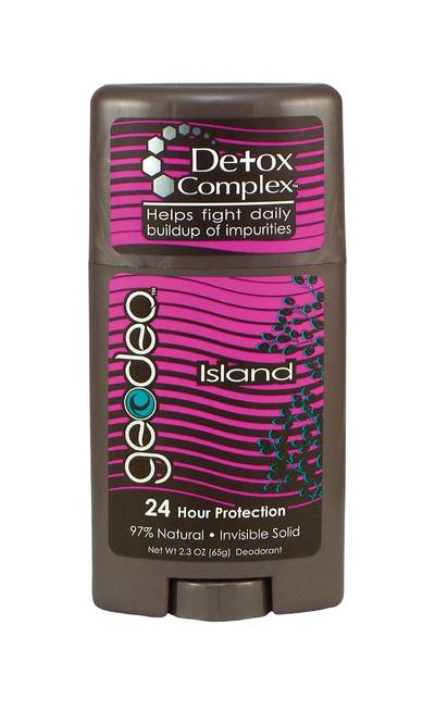 Geodeo Natural Deodorant - This healthy formula, which is 97 percent naturally derived, is made without potentially harmful aluminums or irritating dyes, using Detox Complete technology to help fight daily build-up of impurities on the skin. Volcanic minerals and enzymes work to stop odor in its tracks.&nbsp;  (Photo: Geodeo)