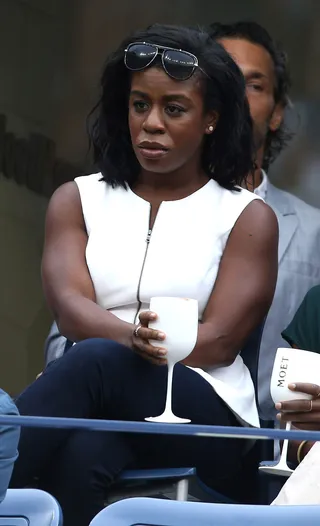 For the Love of the Game - Uzo Aduba watches the men's tennis finals during the US Open in New York City. &nbsp;(Photo: Ron C. Angle, PacificCoastNews)