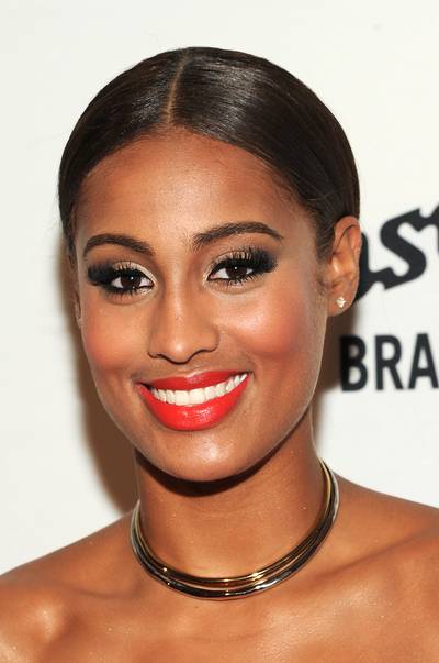 Skylar Diggins  - Nowadays, a red lip and lashes are all you need to get glam. Copper shadow, tailored brows and a contoured jaw line wouldn’t hurt either. Thanks for the reminder Skylar.  (Photo: Rommel Demano/Getty Images for The Daily Front Row)