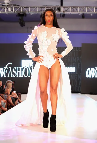 Contrast - White rules the runway and this pick steals the show.(Photo: Rob Kim/BET/Getty Images for BET)