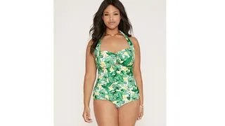 H&amp;M Plus Size Leaf One-Piece ($29.90) - This vintage-inspired bathing suit gives every hourglass figure an extra oomph! Flower power indeed.&nbsp;(Photo: Forever 21)